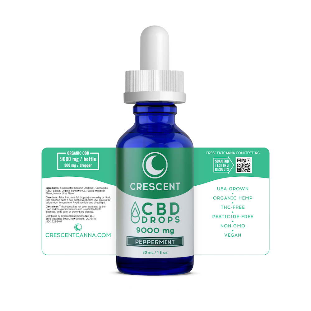9000mg PEPPERMINT CBD oil unwrapped