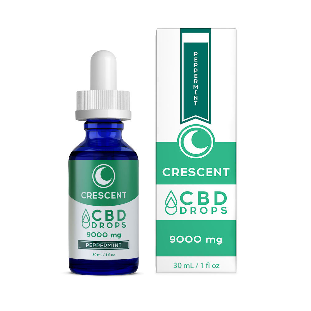 9000mg PEPPERMINT CBD oil and box