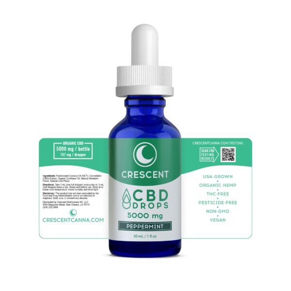 Extra Strength CBD Drops Peppermint Label Unwrapped