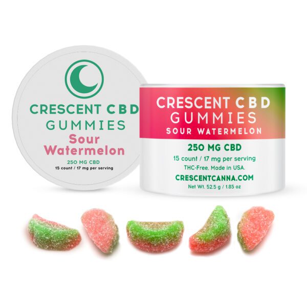 CBD Sour Watermelon Gummies - 17 mg CBD per Gummy