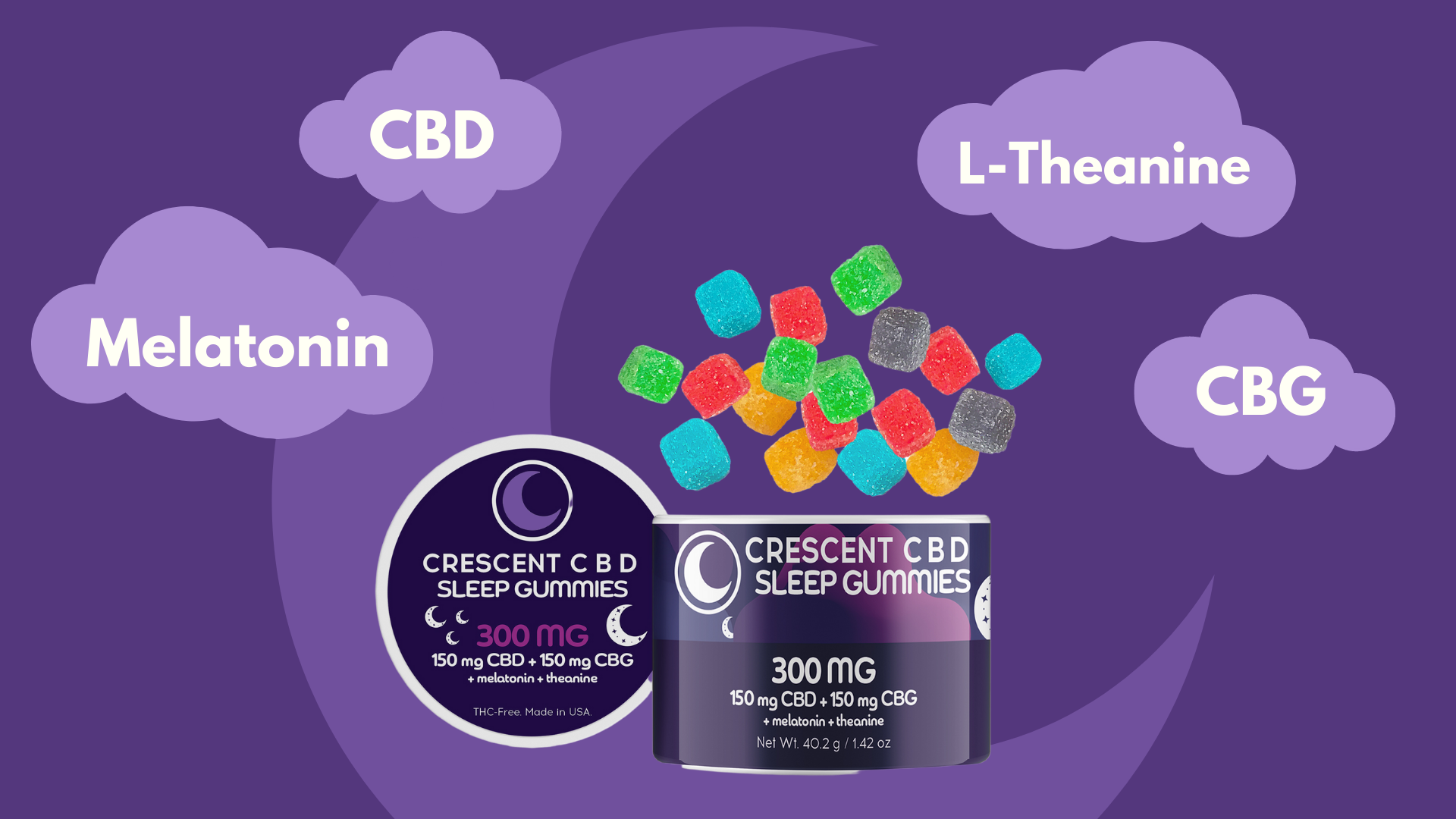 CBD Sleep Gummies: Melatonin, CBG, CBD, L-Theanine