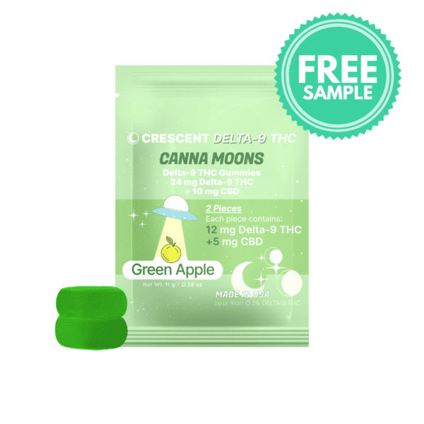 Delta-9 THC Canna Moons – Free THC Gummies Sample -- Green Apple