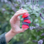 25 mg THC gummies in a hand