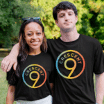 Crescent 9 shirt being worn by two people