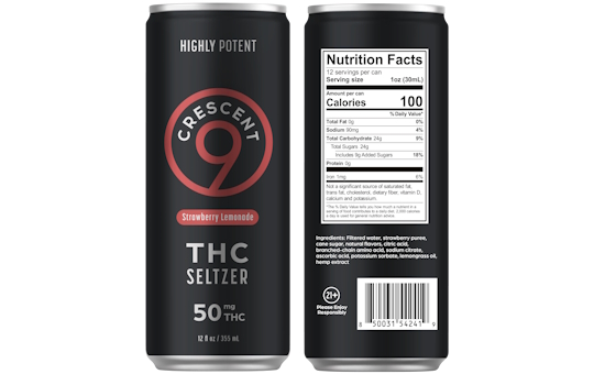 High-potency THC Seltzer front and back