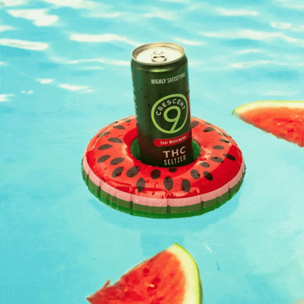 Crescent 9 Sour Watermelon THC Seltzer | 10mg THC | Low-Cal