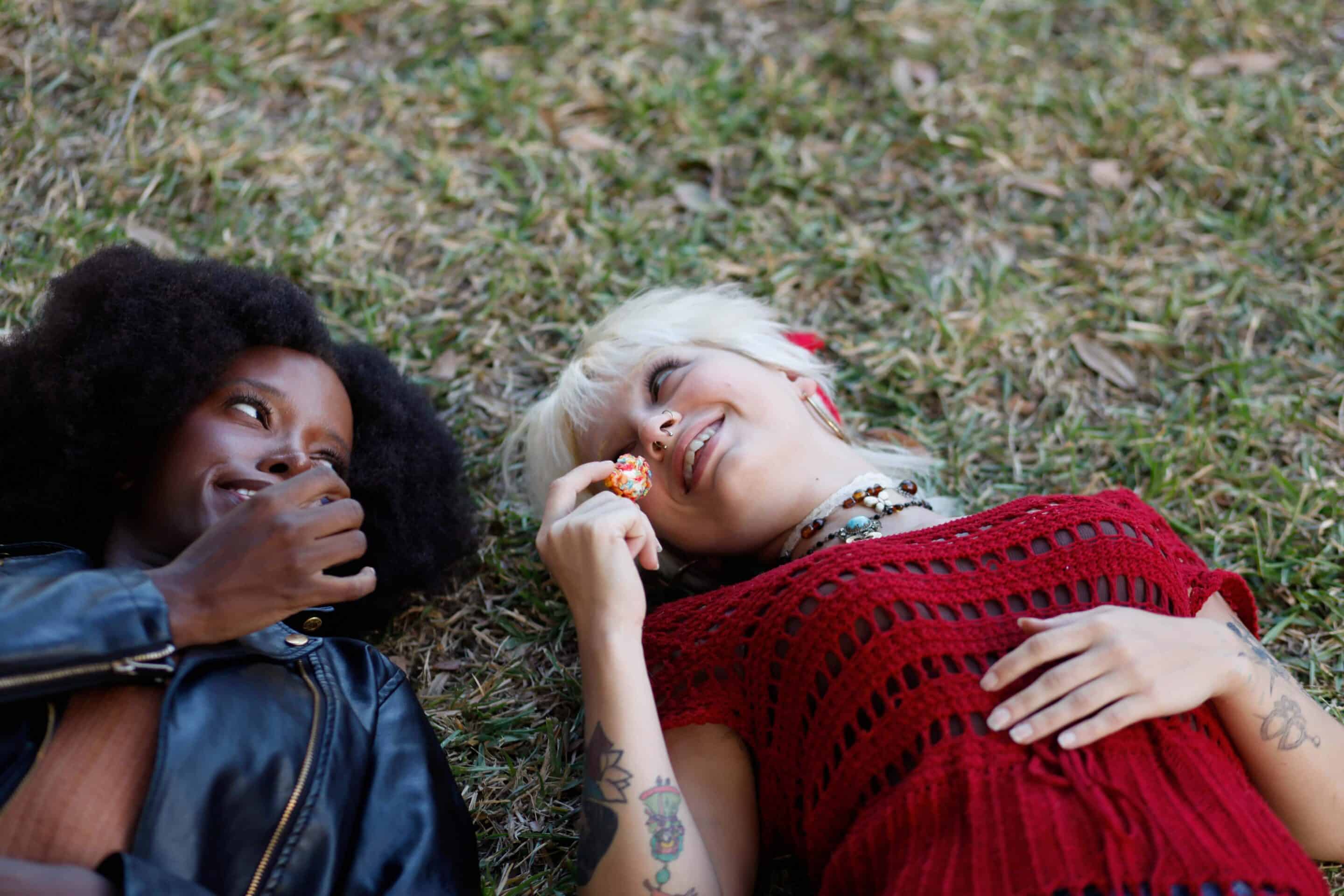 Women enjoying hemp-derived THC products