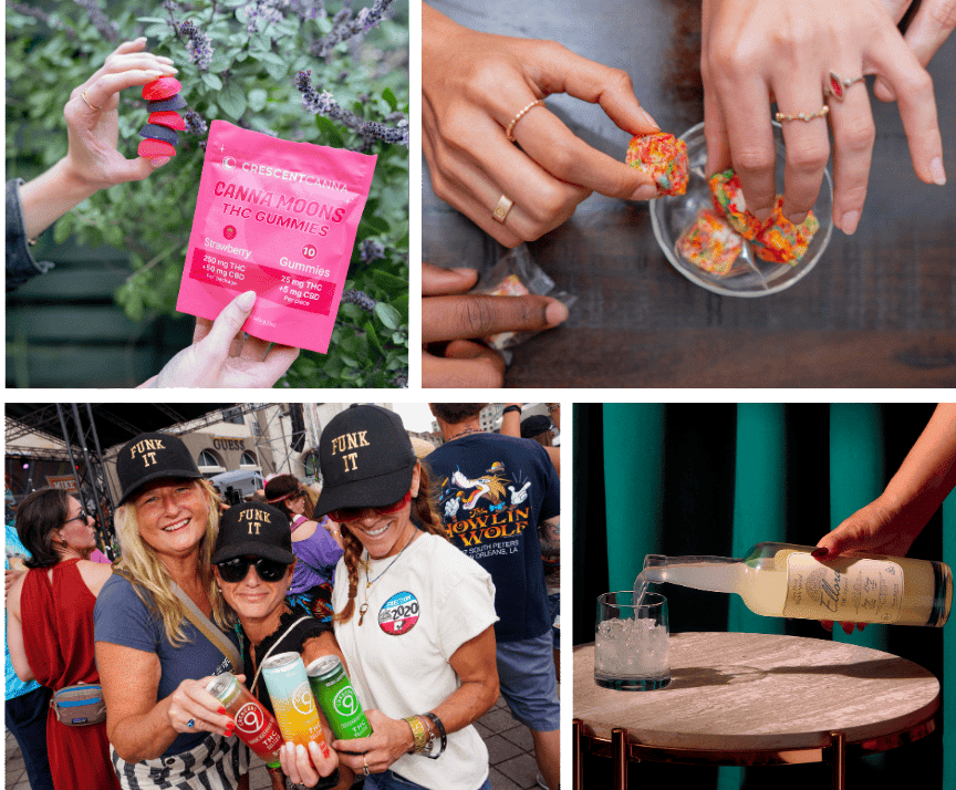 People enjoying legal THC products