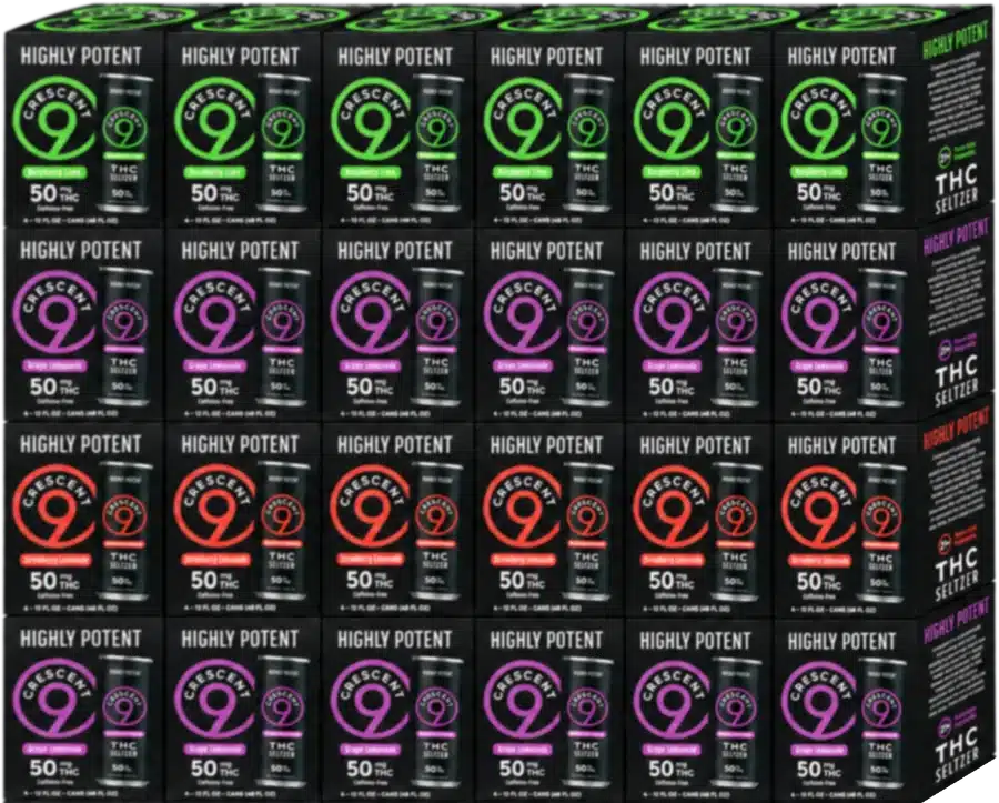 Crescent 9 50 mg THC Seltzer, bulk cases